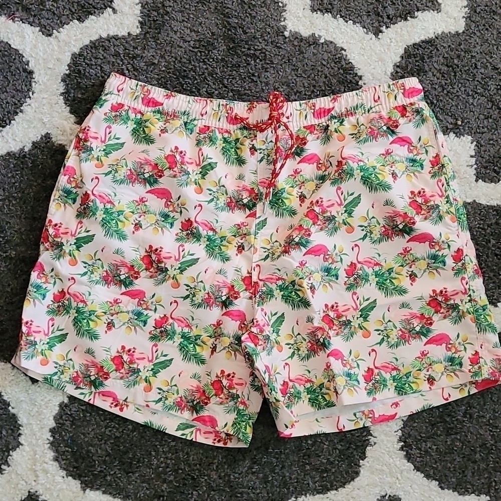 Nick Graham New York sz XL flamingo tropic swim trunks new SW38